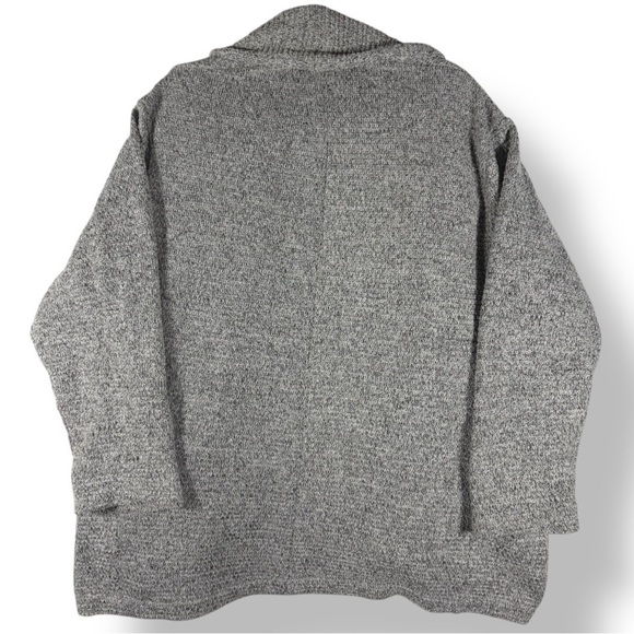 ZARA Shawl Collar Oversized Longline Open Front Cardigan Sweater Gray L - Picture 3 of 7